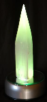 Selenite towers on out rotating rainbow LED light features stunning by day or night